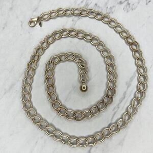 Gold Tone Chunky Textured Y2K Chain Link Festival Belt One Size (OS) ✨